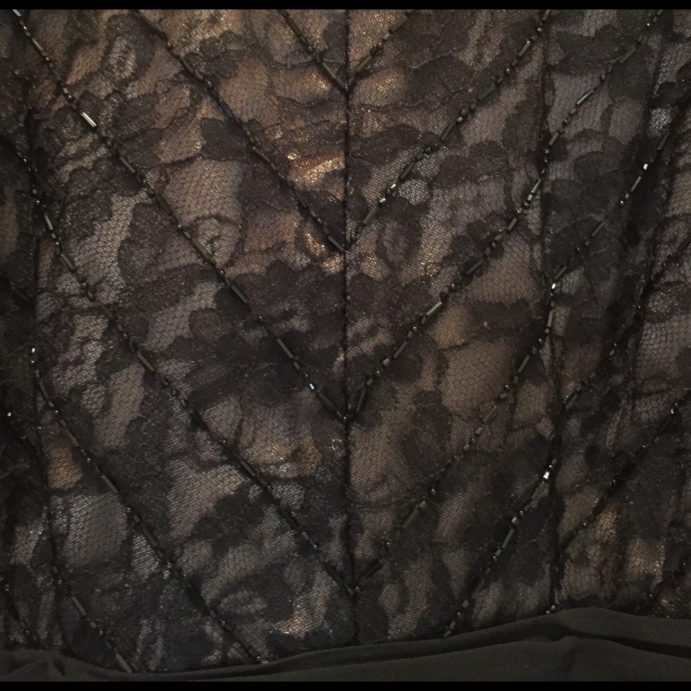 Host Pick! Evan Picone Beaded Black Cocktail Dress Size 6 - Picture 4 of 7